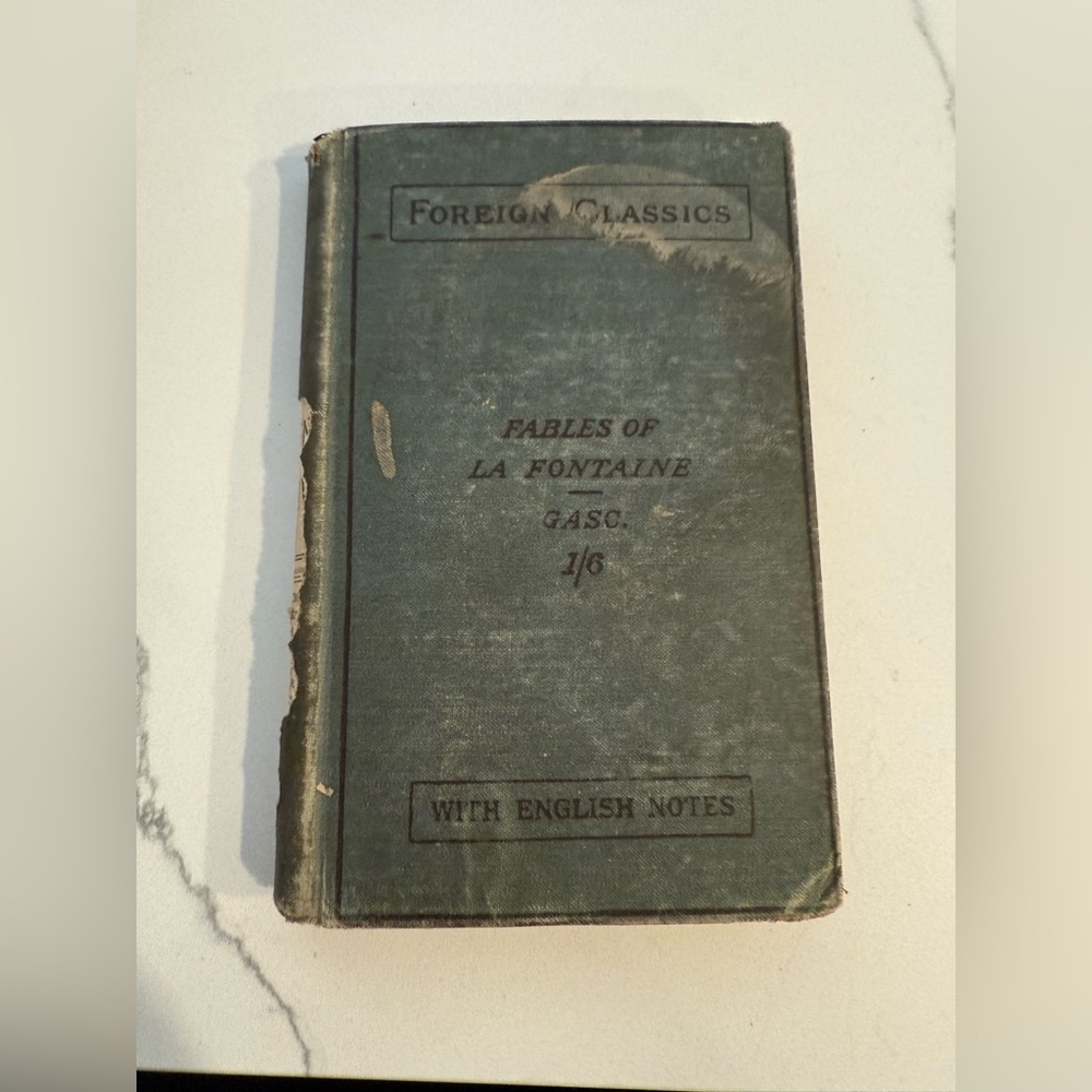 1892 Book Fables of La Fontaine Foreign Classics Eng. from Princeton University